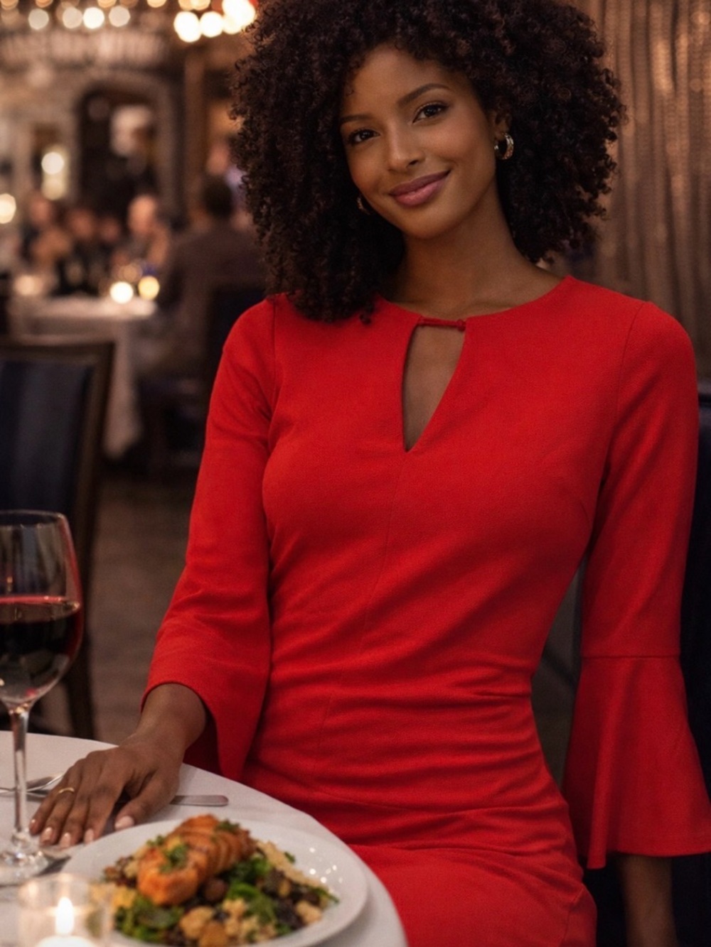 Express Vibrant Red Midi Dress